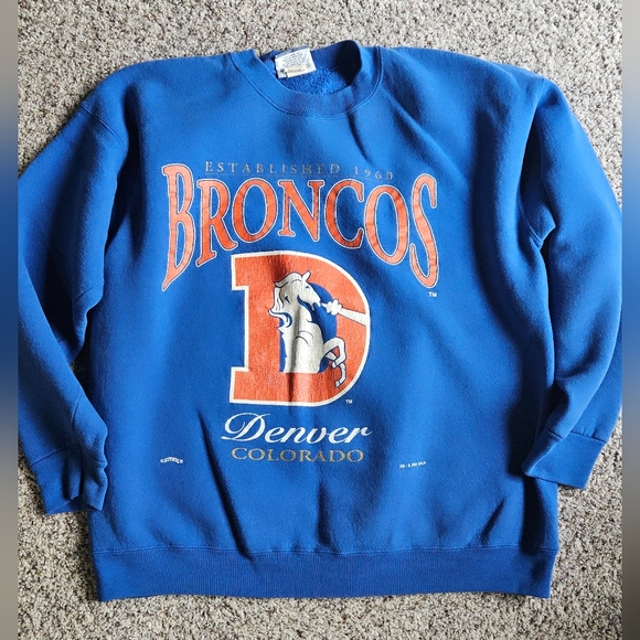 Denver Broncos Vintage Crewneck Sweatshirt Sz XL - Picture 1 of 3